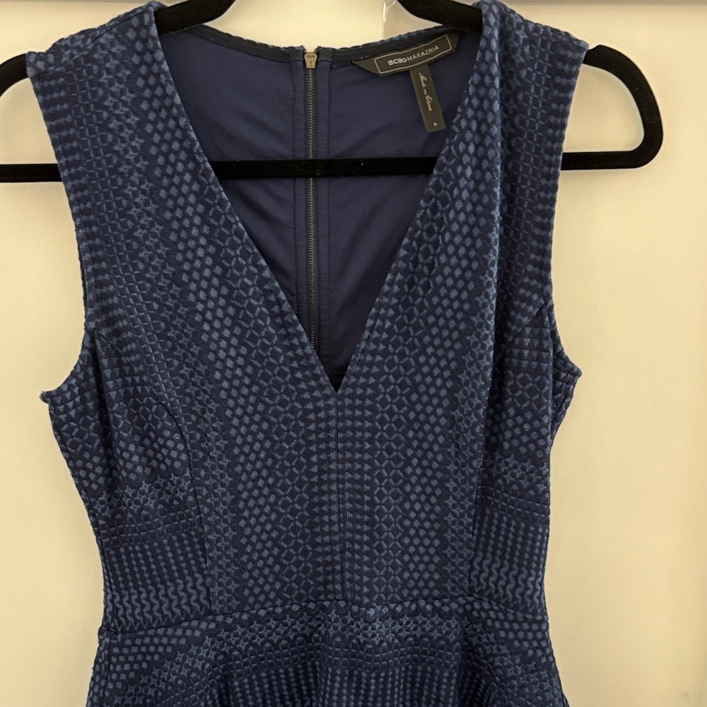 BCBGMaxAzria Navy Textured Midi Dress - Picture 3 of 3